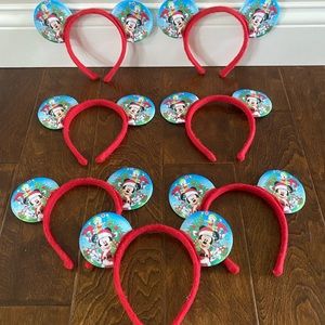 Disney Christmas Mickey Mouse ears Lot of 7